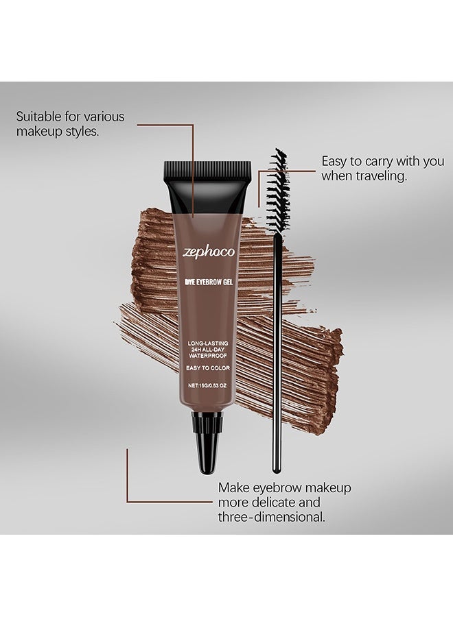 zephoco Brown Waterproof Long-lasting Eyebrow Gel- Smooth Texture for Daily Application, Easy to Apply for Beginners 15g(#Brown) - Image 4